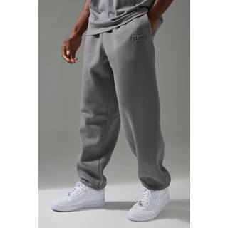 Mens Charcoal Man Active Training Dept Oversized Embossed Jogger