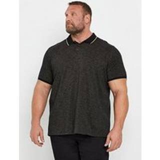 BadRhino Big & Tall BadRhino Big & Tall Black 100% Cotton Textured Tipped Polo Shirt - 2XL