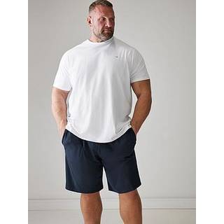 BadRhino Big & Tall BadRhino Big & Tall White & Navy Blue Lounge 100% Cotton Shorts & T-Shirt Set