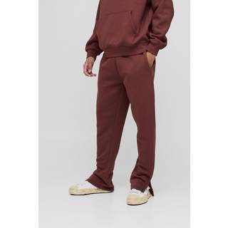 Mens Chocolate 330GSM Regular Fit Split Hem Jogger