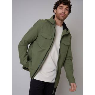 Threadbare Threadbare Khaki Hooded Lightweight Jacket With Fleece Lined Hood