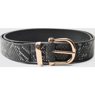 Mens Black Faux Snake Skin Belt