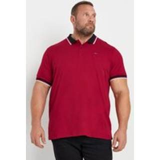 BadRhino Big & Tall BadRhino Big & Tall Red 100% Cotton Tipped Polo Shirt