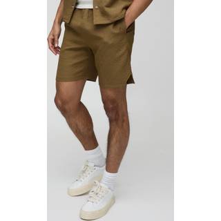 Mens Khaki Relaxed Fit Abstract Padded Short