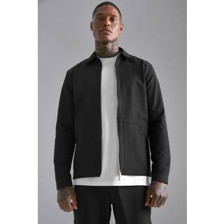 Mens Black Nylon Regular Fit Technical Jacket