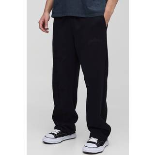 Mens Black Relaxed Worldwide Cross Applique Joggers