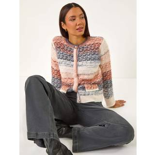 Roman Roman Blue Fluffy Ombre Knit Cardigan
