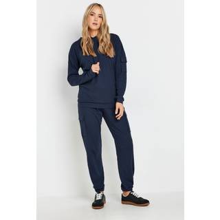 Lts Tall Navy Blue Ribbed Cargo Joggers 12 Lts | Tall Women's Joggers