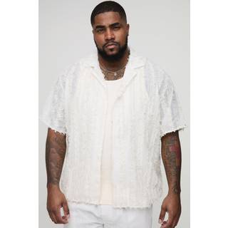 Mens Stone Plus Tufted Stripe Relaxed Fit Shirt