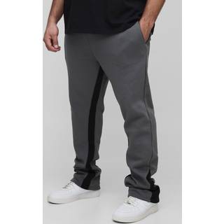 Mens Charcoal Plus Stacked Fit Gusset Joggers