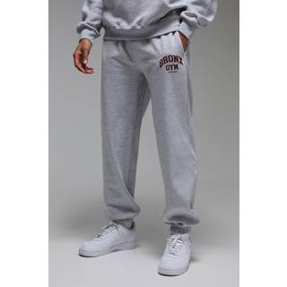 Mens Grey Marl Man Active Bronx Gym Lift Club Oversized Jogger