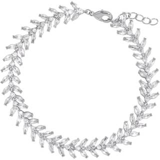Jon Richard Jon Richard Silver Tone Cubic Zirconia Leaf Print Bracelet