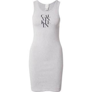 Calvin Klein Jeans Sl Cotton 1X1 Rib Dress Gray XS - Gray - XS