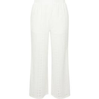 Yours Curve Yours Curve White Broderie Trousers