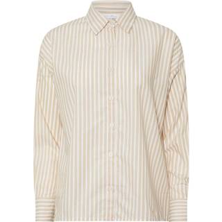PixieGirl Petite PixieGirl Petite Natural Satin Stripe Tie Back Long Sleeve 100% Cotton Shirt