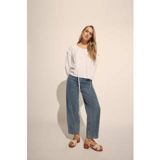 Lts Tall Ivory White Fringed Seam Tie Neck Blouse 20 Lts | Tall Women's Shirts & Blouses
