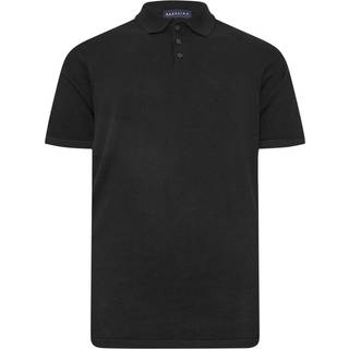 BadRhino Big & Tall BadRhino Big & Tall Black Short Sleeve Knitted Polo Shirt