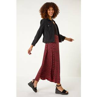 Roman Roman Red Tear Drop Panel Maxi Skirt