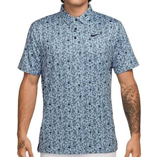 Nike Golf Polo Dri-Fit Tour POA Print, blaugrau_schwarz
