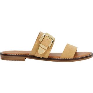 Dune London Dune London Cream Lawe Western Buckle Flat Sandals