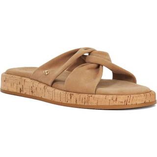 Dune London Dune London Cream Lita Cork Cross Strap Flat Sandals
