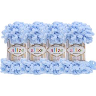 4 SKN/BALL ALIZE PUFFY BABY BIG LOOP T?ppe garn 100% Micropolyester Soft Yarn 400gr 39,3 yds (183 Light Blue)