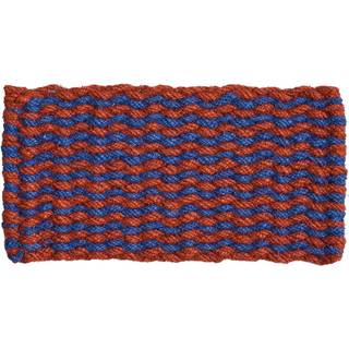 Hay - Coco Door Mat - Stripe Wave - Brown & Navy - Brown and navy - 619