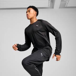 Men&#39;s Puma CLOUDSPUN Long Sleeve Running Top, Black, Size L, Clothing - Black - L