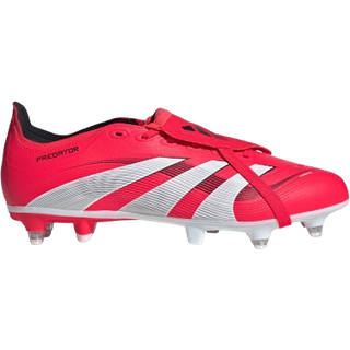 Predator League Fold-Over Tongue Soft Ground støvler - Lucid Red / Cloud White / Core Black - 39 1/3