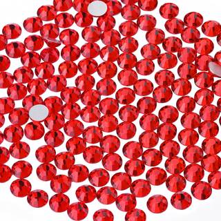 2000pcs SS12/3MM Crystal Rhinestones (Light Red/Light Siam) Bedazzling Flatback Glass Rhinestones til udformning