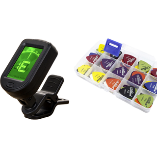 Guitarstemmer med clips og guitarplekter - Digital, 24-pak