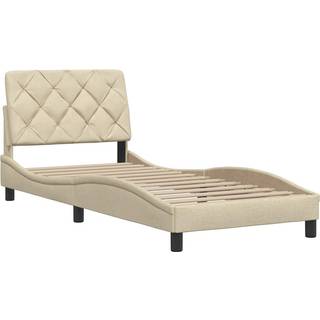 sengeramme uden madras 90x200 cm stof cremefarvet