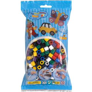 Hama Maxi Perler 500 stk - Mix 00 Ca. 500 perler - Mix 00 - Farve nr. 1, 3, 5, 7, 9, 10, 18.