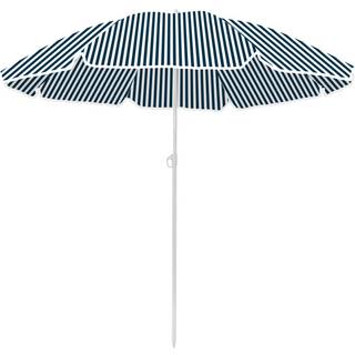 Strandparasol blå/hvid Ø200 cm - Sunlife