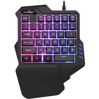Enhånds-gamingtastatur med belysning - 7 RGB-farver