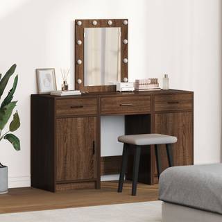 Klædeskab med dør 3 pcs Brun 50 x 41 x 135 cm Konstrueret træ