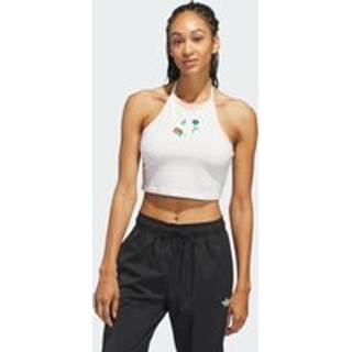 Fashion Graphics Floral Halter Neck Top - Cloud White - XS