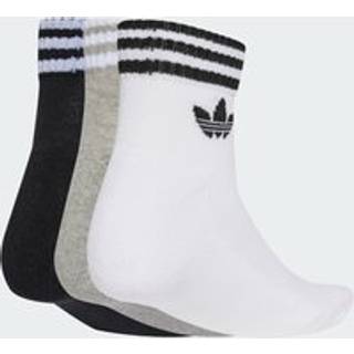 3-Stripes ankelsokker, 3 par - White / Medium Grey Heather / Black - 46-48