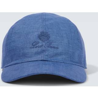 Loro Piana Logo embroidered linen canvas baseball cap - blue - L