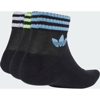 3-Stripes ankelsokker, 3 par - Black / Ash Blue / Signal Green - 40-42