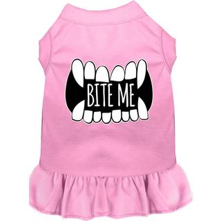 Bita mig skärmtryck hundklänning ljusrosa med