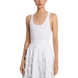 MK Stretch Viscose Bodysuit - White - Michael Kors
