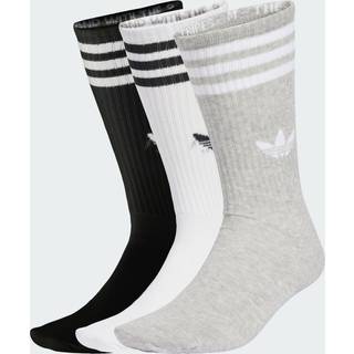 3-Stripes High Crew sokker, 3 par - White / Medium Grey Heather / Black - 40-42