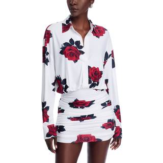 Norma Kamali Printed jersey minidress - white - XL