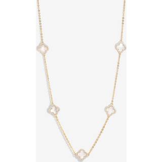 Jon Richard Jon Richard Gold Plated And Mother of Pearl Station Clover Necklace