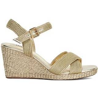 Dune London Dune London Gold/Red Lope Cross Over Strap Sandals