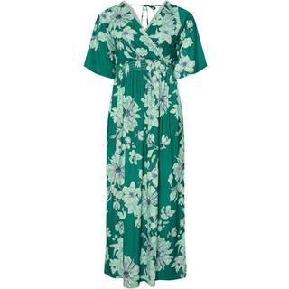 Yours Curve Yours Curve Green London Floral Angel Sleeve Maxi Dress
