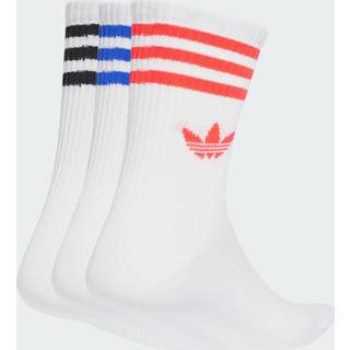 3-Stripes Crew sokker, 3 par - White / Lucid Red / Lucid Blue - 40-42