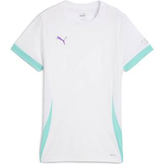 PUMA INDIVIDUAL Padel Jersey Women, Clothing, White/Purple Glimmer/Aquatic, XL