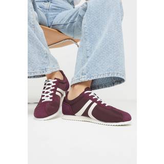 Lts Burgundy Red Runner Contrast Stripe Trainers In Standard Fit Standard > 10 Lts | Tall Women's Trainers - Standard 10